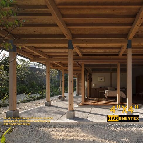 HANBENTYTEX 4Pac 4x4 Pergola Post Top Rafter Bracket Kit، شديد التحمل 14 مقياس جناح قوس فعلي لـ 3.5 بوصة × 3.5 بوصة عمود خشبي مربع، قوس موصل شعاع خشبي DIY مع مسامير للشرفة، كابينة السجل in Kuwait