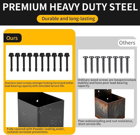 HANBENTYTEX 4Pac 4x4 Pergola Post Top Rafter Bracket Kit، شديد التحمل 14 مقياس جناح قوس فعلي لـ 3.5 بوصة × 3.5 بوصة عمود خشبي مربع، قوس موصل شعاع خشبي DIY مع مسامير للشرفة، كابينة السجل in Kuwait
