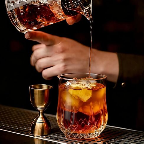 Ruckae Drinking Glasses Set of 8,11 oz and 7 oz Kitchen Water Glass Cups Set,Clear Curvature Glassware Dishwasher Safe,Mixed Drinkware for Beer,Juice,Cocktail,Whiskey,Milk and Various Mixed Drinks in Kuwait