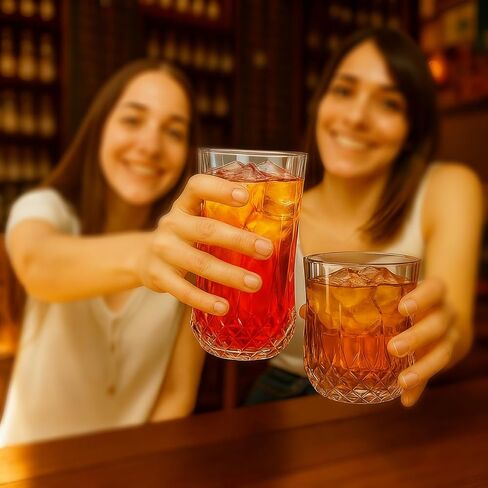 Ruckae Drinking Glasses Set of 8,11 oz and 7 oz Kitchen Water Glass Cups Set,Clear Curvature Glassware Dishwasher Safe,Mixed Drinkware for Beer,Juice,Cocktail,Whiskey,Milk and Various Mixed Drinks in Kuwait
