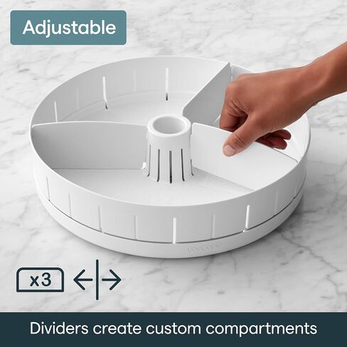 YouCopia SinkSuite قرص دوار تحت الحوض مع فواصل قابلة للتعديل، منظم سوزان كسول لتخزين المطبخ أو الحمام، أبيض in Kuwait