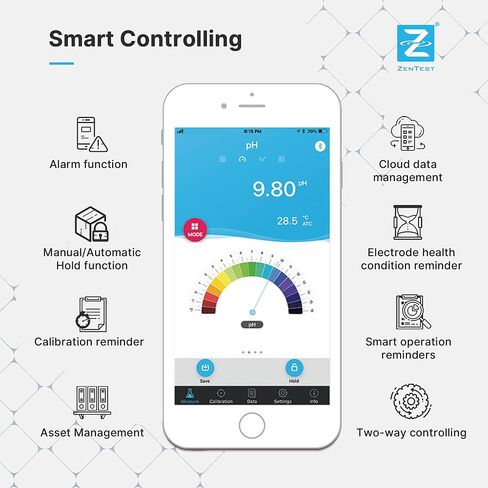Apera Instruments EC60-Z جهاز اختبار التوصيل الذكي عبر البلوتوث/TDS/الملوحة/المقاومة مدعوم من تطبيق ZenTest للهاتف المحمول in Kuwait
