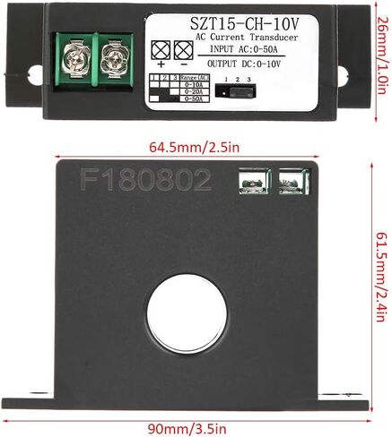 AC Current Transducer Transmitter SZT15-10V Mutual Inductor Sensor Module Input AC 0-50A Output DC 0-10V Self Powered in Kuwait
