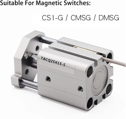 TACQ Series Thin Three-Axis Three-Bar Guide Rod Cylinder, 12/16/20/25/32/40/50/63mm Bore, 5-100mm Stroke(Stroke 15mm,TACQ16 (Bore 16mm)) in Kuwait