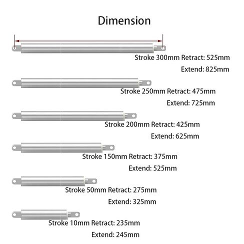 32mm Thin Linear Actuator Kit 1100N 12V 24V DC Tubular Motor for Electric TV Lift Furniture Table Bed(Stroke 350mm,24V 1100N 4mm per s) in Kuwait