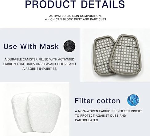 Full Face Respirator Mask With Filters,Gas Mask & Reusable Paint Mask For Spraying,Painting,Welding, Sanding, Woodworking,Construction,Polishing,DIY and Other Work in Kuwait