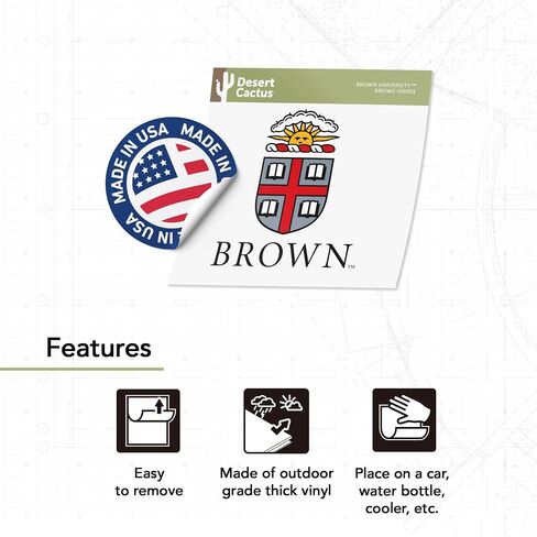 Desert Cactus Brown University Sticker Bears Vinyl Decal Laptop Water Bottle Car Scrapbook (IND 00001) in Kuwait