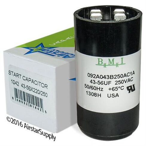 43-52 فائق التوهج × 220/250 فولت تيار متردد - مكثف البدء Packard PTMJ43 - استبدال مؤشر كتلة الجسم # 092A043B250AC1A - صنع في الولايات المتحدة الأمريكية in Kuwait