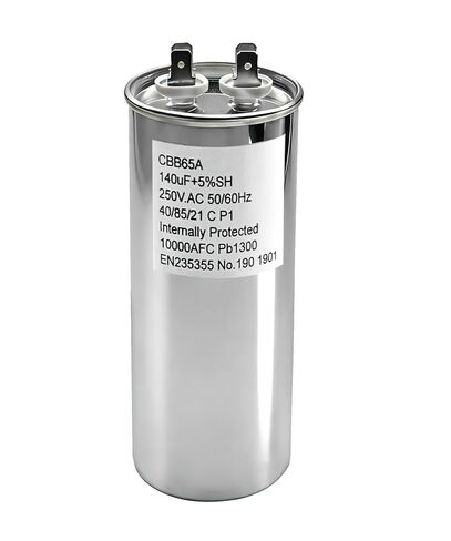 مكثف تشغيل CBB65A يناسب مكيف الهواء أو ضاغط HVAC أو محرك المروحة، 250VAC 140 فائق التوهج 140MFD 40/85/21 درجة مئوية P1 50/60 هرتز 10000AFC PB1300 in Kuwait