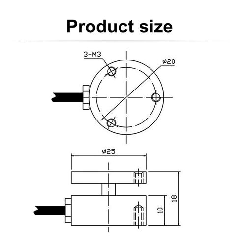 Φ25mm Load Cell Built-in High-Precision Force Value Sensor Automated 1Pcs(50KG) in Kuwait
