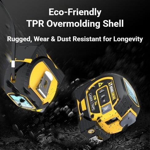 5m/16ft Digital Laser Tape Measure, WTWD 100m/328ft Laser Distance Measure with Cross-Line Laser Level, Area/Volume Calculator, Battery Powered, Voice Output, Backlit LCD, ft/in/m for Construction in Kuwait