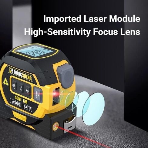 5m/16ft Digital Laser Tape Measure, WTWD 100m/328ft Laser Distance Measure with Cross-Line Laser Level, Area/Volume Calculator, Battery Powered, Voice Output, Backlit LCD, ft/in/m for Construction in Kuwait
