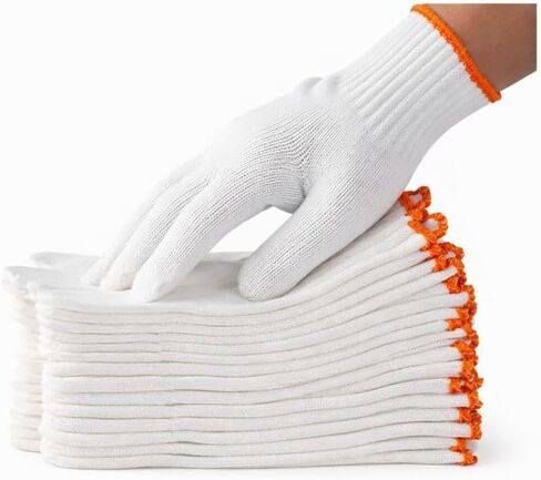 Cotton Work Gloves for Warehouse, Moving, Gardening and Cleaning | Breathable Knit Fabric, Flexible Fit, Reusable Design, Packing, Sorting, Moving, Cleaning, Maintenance and Daily Labor in Kuwait