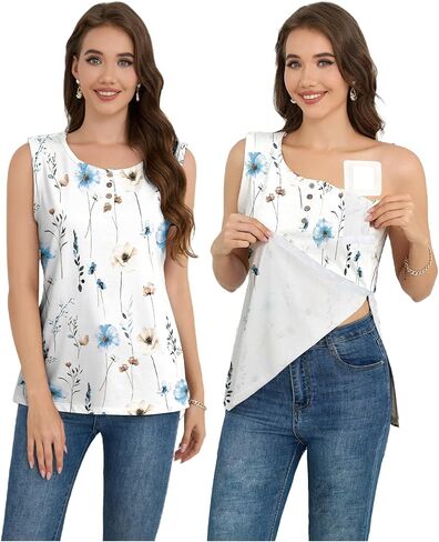 Post Shoulder Surgery Shirts for Women Tear Away Snap Tank Tops Rotator Cuff Shirt Mastectomy Chemo Port Access Shirt 2026 in Kuwait