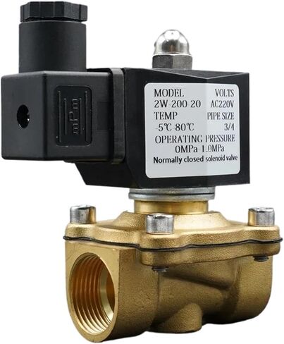 Solenoid Valve Water Normally Close Brass Valves 220V 12V 24V 1/4 3/8 1/2 3/4 1 2 Inch 1Pcs(3/8",DC24V) in Kuwait