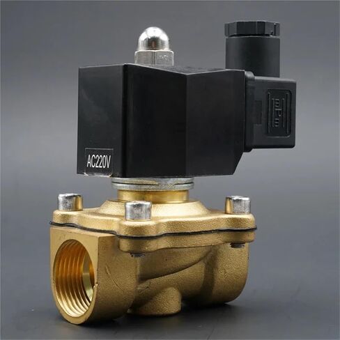 Solenoid Valve Water Normally Close Brass Valves 220V 12V 24V 1/4 3/8 1/2 3/4 1 2 Inch 1Pcs(3/8",DC24V) in Kuwait