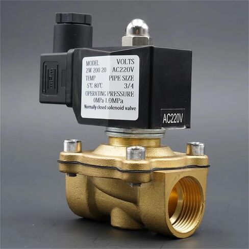 Solenoid Valve Water Normally Close Brass Valves 220V 12V 24V 1/4 3/8 1/2 3/4 1 2 Inch 1Pcs(3/8",DC24V) in Kuwait