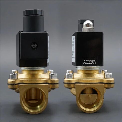 Solenoid Valve Water Normally Close Brass Valves 220V 12V 24V 1/4 3/8 1/2 3/4 1 2 Inch 1Pcs(3/8",DC24V) in Kuwait