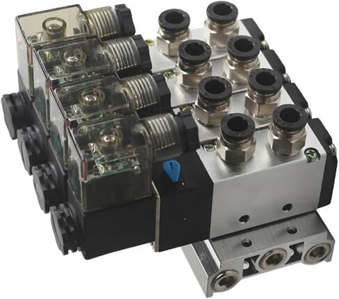 4v210-08 Manifold Value Pneumatic Valve 5/2 Solenoid Group Island Cylinder Reversing Distributor 1Pcs(DC24V 6 IN 6 OUT) in Kuwait