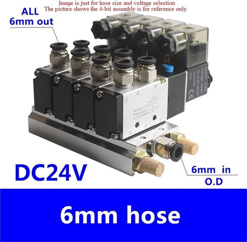 4v210-08 Manifold Value Pneumatic Valve 5/2 Solenoid Group Island Cylinder Reversing Distributor 1Pcs(DC24V 6 IN 6 OUT) in Kuwait