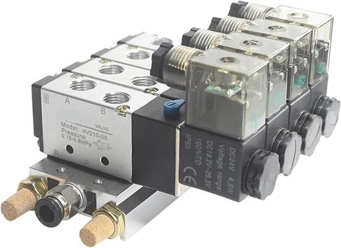 4v210-08 Manifold Value Pneumatic Valve 5/2 Solenoid Group Island Cylinder Reversing Distributor 1Pcs(DC24V 6 IN 6 OUT) in Kuwait