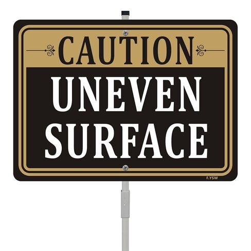 Caution Uneven Surface Sign Watch Your Steps Safety Stairs Warning Outdoor for Home Business Restaurants Offices Yard Garden Walkway Lawn 10" x 7" with 28" Long Metal Stake Stand Aluminum in Kuwait