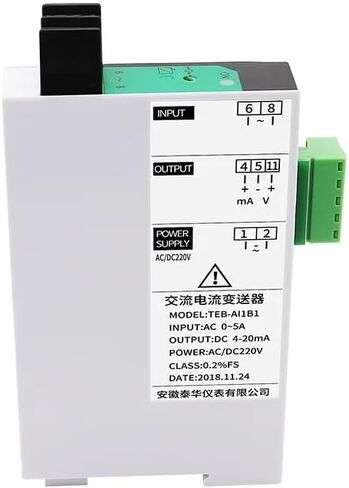 AC Current Transmitter 220V Input Power Output AC0-5A 4-20mA10V Single Three-Phase 194-BS4I(DC AC85-265,0-20mA Out,0-1A in) in Kuwait