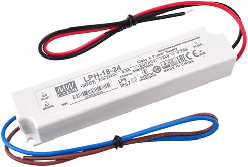 سائق LED LPH-18-24 إدخال 220VAC إلى 24VDC 0.75A 18W مقاوم للماء IP67 تحويل التيار الكهربائي in Kuwait