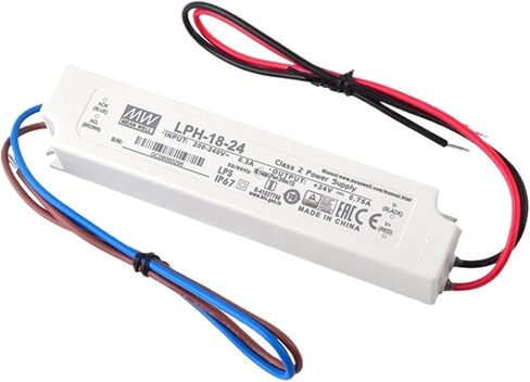 سائق LED LPH-18-24 إدخال 220VAC إلى 24VDC 0.75A 18W مقاوم للماء IP67 تحويل التيار الكهربائي in Kuwait