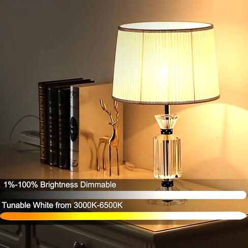 لمبة إضاءة LED ذكية GRV E26 A60 9W مع جهاز تحكم عن بعد 2.4 جيجا هرتز، مصابيح LED متغيرة اللون، قابلة للتعتيم بدون خطوات 3000K-6500K، ما يعادل مصباح ساطع 60 وات، 800 لومن، ديكور منزلي، 1 لمبة و1 جهاز تحكم عن بعد in Kuwait