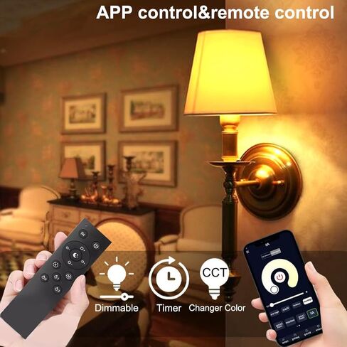 لمبة إضاءة LED ذكية GRV E26 A60 9W مع جهاز تحكم عن بعد 2.4 جيجا هرتز، مصابيح LED متغيرة اللون، قابلة للتعتيم بدون خطوات 3000K-6500K، ما يعادل مصباح ساطع 60 وات، 800 لومن، ديكور منزلي، 1 لمبة و1 جهاز تحكم عن بعد in Kuwait
