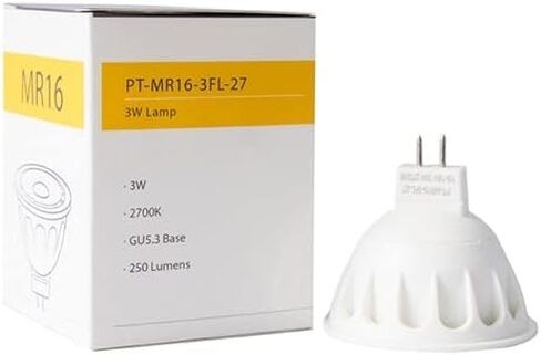 SPW Pro-Trade MR16 LED 3W 250 Lumens 2700K 38 درجة PT-MR16-3FL-27 30,000 ساعة 10-18V الجهد المنخفض 12V لمبة إضاءة المناظر الطبيعية مصباح قابل للتعتيم متعدد الألوان in Kuwait