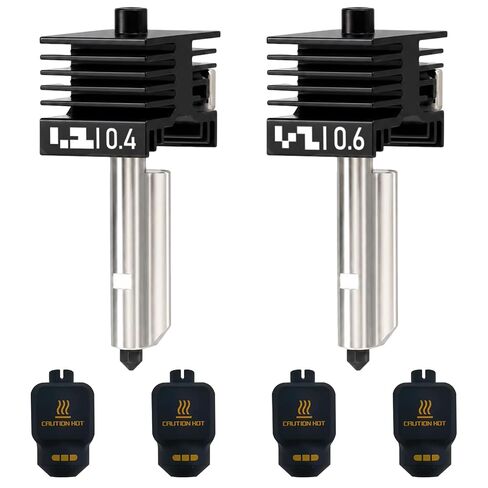 2 قطعة P2S/X2D Hotend Kit 0.4 مم + 0.6 مم فوهات فولاذية صلبة - للطابعة ثلاثية الأبعاد Bambu P2S/X2D Extruder Hot End/رأس الطباعة مع كتلة حرارية مجمعة لكسر الحرارة و2 قطعة جوارب سيليكون إضافية in Kuwait