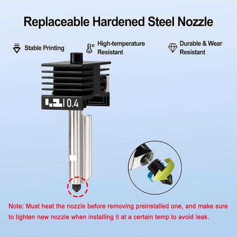 2 قطعة P2S/X2D Hotend Kit 0.4 مم + 0.6 مم فوهات فولاذية صلبة - للطابعة ثلاثية الأبعاد Bambu P2S/X2D Extruder Hot End/رأس الطباعة مع كتلة حرارية مجمعة لكسر الحرارة و2 قطعة جوارب سيليكون إضافية in Kuwait