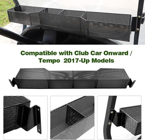 سلة أمامية لعربة الجولف Tempo/Onward، منظم تخزين صينية لوحة القيادة الداخلية الأمامية متوافق مع Club Car 2017 والأحدث Onward & Tempo، تصميم قوي من قطعة واحدة ومقاومة للماء in Kuwait