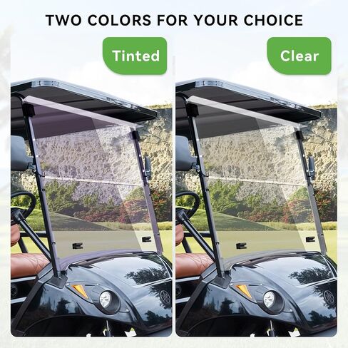الزجاج الأمامي لعربة الجولف المدمجة Flip Flop لـ YAMAHA DRIVE 2، لون ملون، سمك 3/16 بوصة، يناسب موديلات YAMAHA DRIVE 2 2017+ in Kuwait