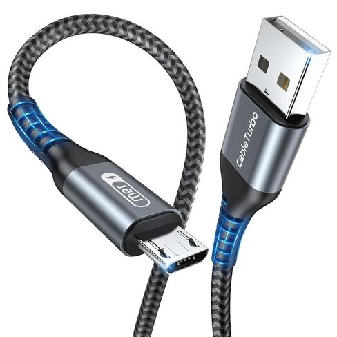 كابل Micro USB، [2 حزمة بطول 2 قدم] كابل USB A إلى Micro USB للشحن السريع وسلك نقل البيانات متوافق مع Fire TV Stick وKindle وبنك الطاقة والهاتف الذكي والكمبيوتر اللوحي والكاميرا in Kuwait