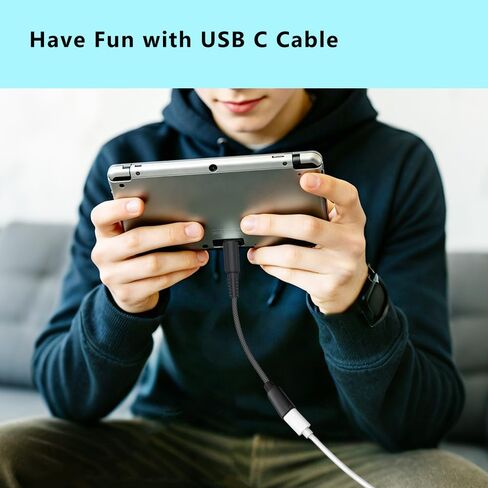 2 حزمة محول كابل شاحن USB-C مضفر لـ 3DS/3DS XL/3DS LL/2DS/DSi/DSi XL/2DS XL/New 2DS LL، كابل شحن محمول من النوع C ملحق محول شاحن in Kuwait