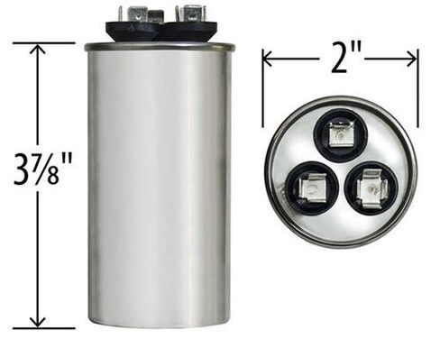 P291-3074R - 30 + 7.5 uF MFD x 440 VAC CBB65 Replacement Dual Capacitor Round # C43075R/97F9982 in Kuwait