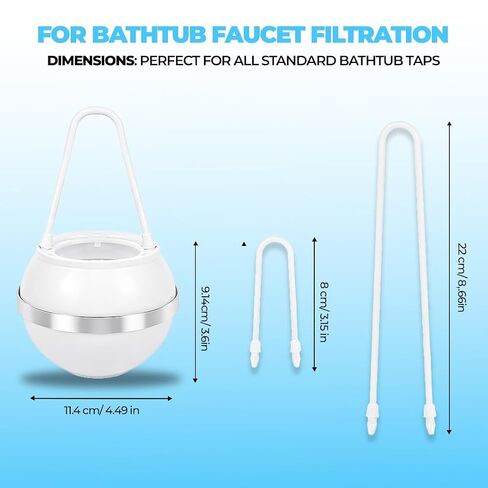 Bath Filter - 10 Stages Bath Filter for Tub - 3000 Gallon Bath Water Filter - Advanced Contaminant Removal & pH Balancing Feature - Enhances Skin, Hair & Nail Health for a Radiant Look in Kuwait