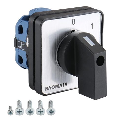 Baomain 20A 660V Rotary Cam Combination Changeover Switch, 2 Position 4 Terminal SZW26-20/C02.1, for Motor Control, Power Distribution, Industrial Panels in Kuwait