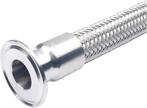 19mm(1/2" DN15) Ferrule50.5mm Tri Clamp Braided Flexible Hose For,Length 2000mm, Tube SS304 in Saudi Arabia