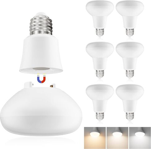SCOPOW BR30 Light Bulbs, Dimmable Recessed Light Bulbs, 3 CCT, 2 Pack | 3000K/4500K/6000K, 1000 lumens, E26 base, 65W equivalent, detachable magnetic design for recessed can lighting in Kuwait