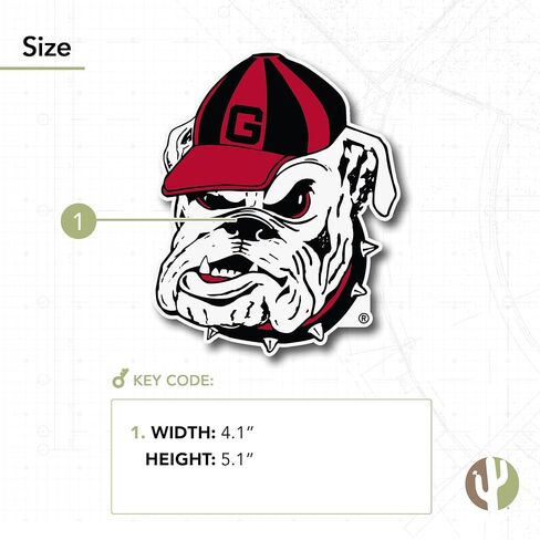 Desert Cactus University of Georgia Sticker Bulldogs UGA Dawgs Vinyl Decal Laptop Water Bottle Car Scrapbook (IND 35) in Kuwait