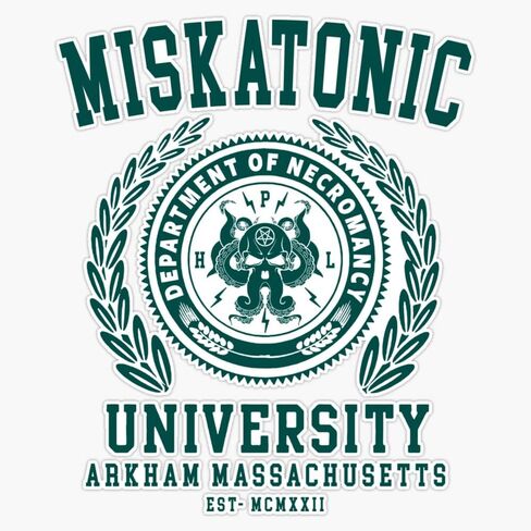 CTHULU AND LOVECRAFT - MISKATONIC UNIVERSITY Bumper Sticker Vinyl Decal 5 inches in Kuwait