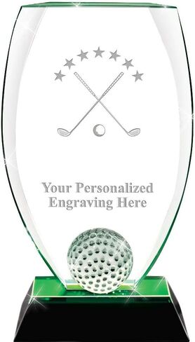 Golf Awards, 9 1/2" Personalized Crystal Golf Tournament Trophy Award in Kuwait