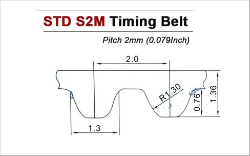 S2M 324 حزام متزامن S2M-6 أحزمة توقيت مطاطية مغلقة العرض 6 مم 12 مم 10 مم STD حزام توقيت أسود طول 324 مم (الحجم: العرض 15 مم) in Kuwait