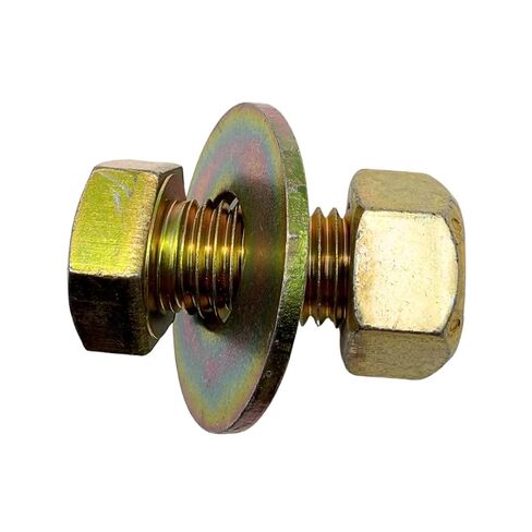 3/4"-10 x 1-1/2" Grade 8 Bolts (4-Pack) – Heavy-Duty Hex Bolts Includes Flat Washers & All Metal Prevailing Torque Lock Nuts – High-Strength SAE J429 1.5" Coarse Thread Yellow Zinc in Kuwait