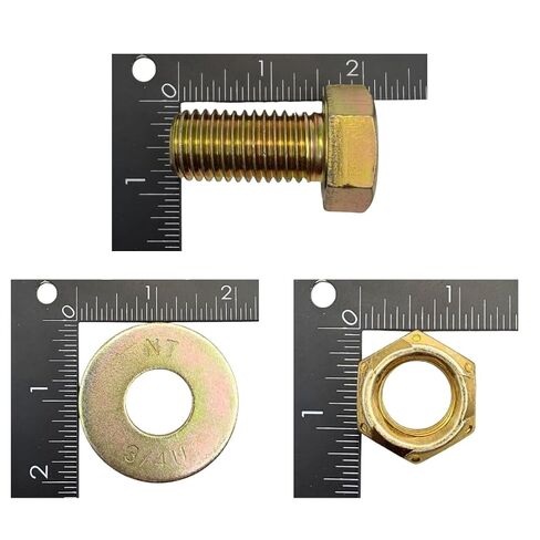 3/4"-10 x 1-1/2" Grade 8 Bolts (4-Pack) – Heavy-Duty Hex Bolts Includes Flat Washers & All Metal Prevailing Torque Lock Nuts – High-Strength SAE J429 1.5" Coarse Thread Yellow Zinc in Kuwait