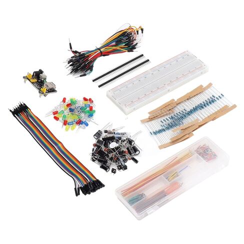 Electronics Component Kit, 400 Assorted Components with Power Module USB Cable, Assorted Electronics Kit, Complete for R3 Prototyping, for Students, Hobbyists, DIY Projects in Kuwait